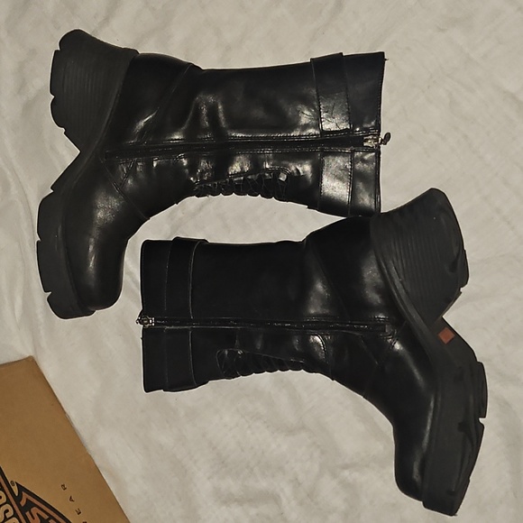 Harley-Davidson Women's Black Leather Boots Size 8 - Picture 6 of 16